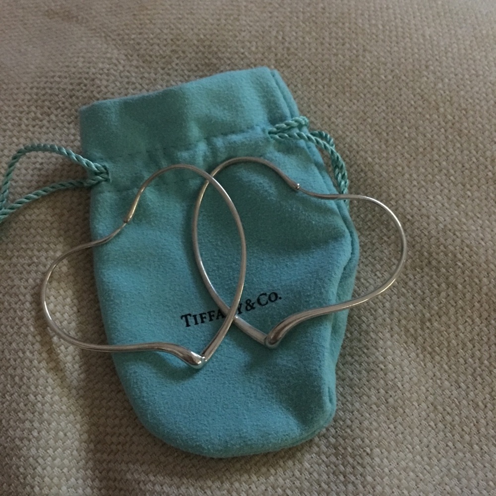 Tiffany and Co Large heart shaped earrings.